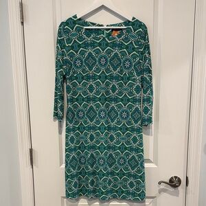 BOGO Tommy Hilfiger Green and Aqua Patterned 3/4 Sleeve Dress